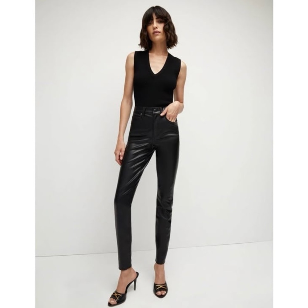 Veronica Beard Debbie Ankle Skinny High Rise Faux Leather Pants